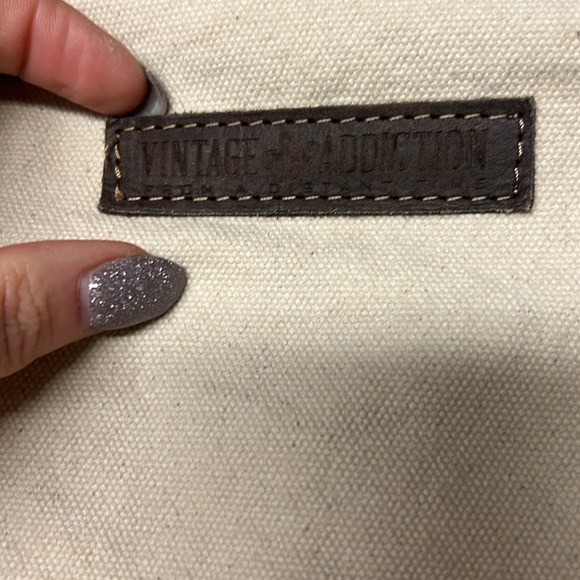 Vintage Addiction Upcycled Canvas Military Tent Messenger Crossbody Men's Bag - Picture 5 of 8